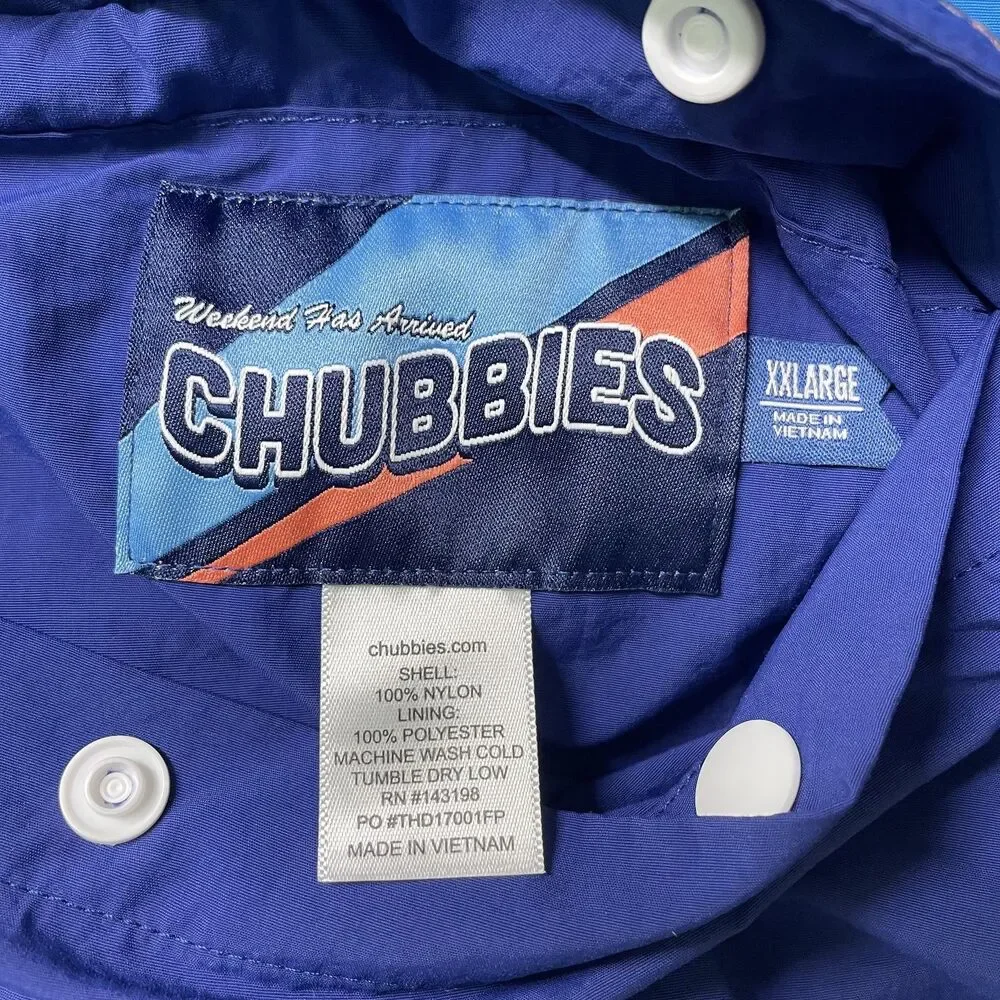 Chubbies The Neon Lights Reversible Fleece Anorak Flamingo Jacket Men's XXL-(mp)